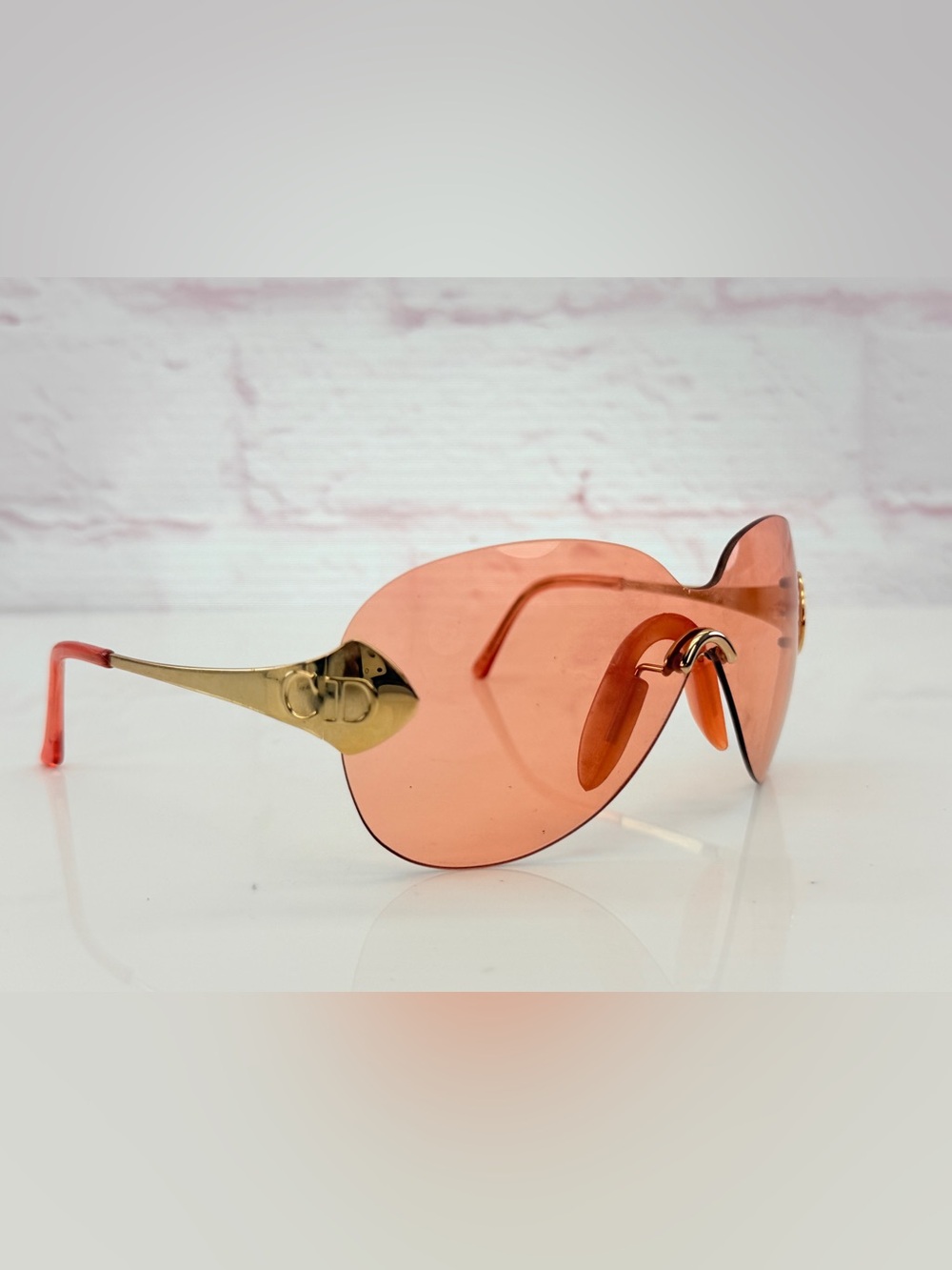 Christian Dior John Galliano Peach Gold Pilot 594 120 Sunglasses
